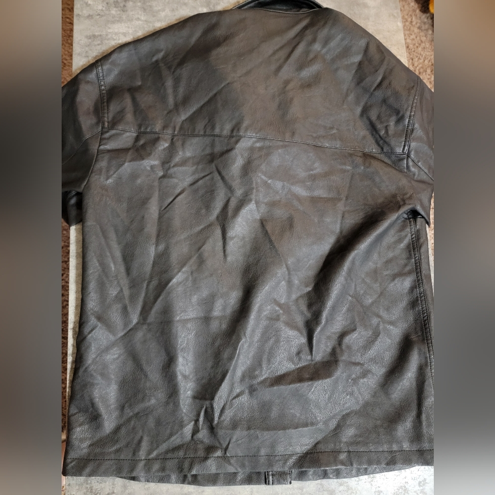 Kancan oversized faux leather shirt jacket large - Picture 2 of 4